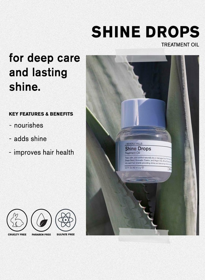 جي بيفرلي هيلز زيت معالجة الشعر J Beverly Hills Shine Drops مع زيوت نباتية لإضفاء اللمعان والتغذية وإصلاح الشعر الجاف، 2.2 أونصة - Image 5